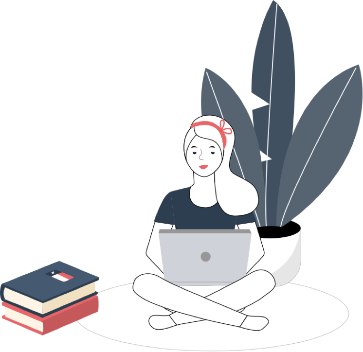 lady looking into laptop